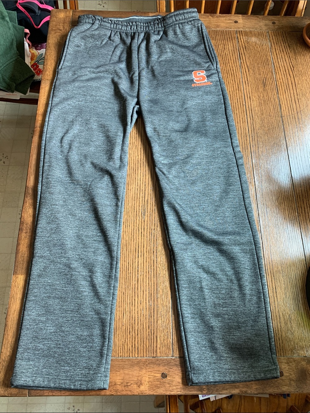 Syracuse University Thermal Gray Heather Joggers with Orange 'S' Accent